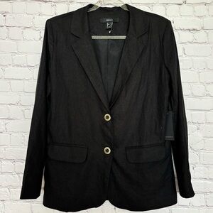 FOREVER 21 Blazer Long Sleeve Black Linen Rayon Oversized Blazer—NWT—S